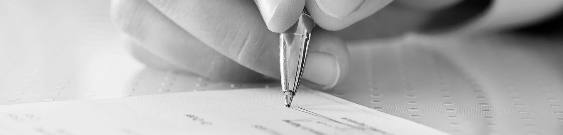 Pen writting in a paper